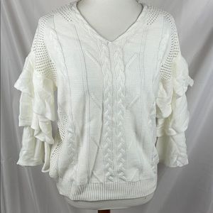 Tea & Cup – V-Neck Triple Tier Bell Sleeve sweater